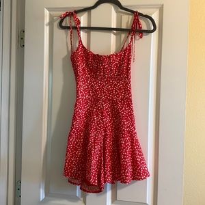 Sundae muse red floral romper